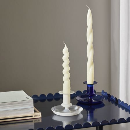 Portacandela Flare Small vetro blu / H 7,5 cm - Hay
