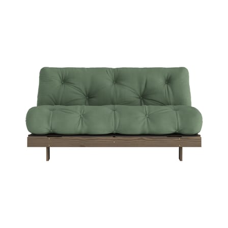 Divano convertibile Roots legno verde / L 160 cm - 3 posizioni / Struttura marrone - KARUP DESIGN