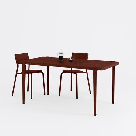 Table rectangulaire Midi métal rouge / 160 x 80 cm - 6 personnes - TIPTOE