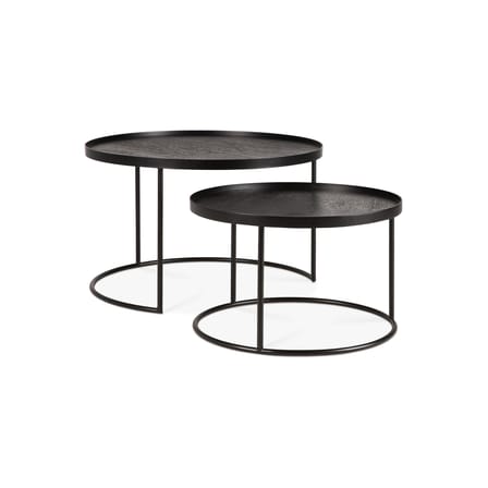 Tables gigognes  bois noir / Ø 62 x H 38 cm + Ø 49 x H 31 cm - Ethnicraft