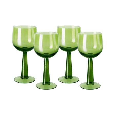 Verre à vin The emeralds Tall vert / H 17,2 cm - Set de 4 / 24 cl - HK LIVING