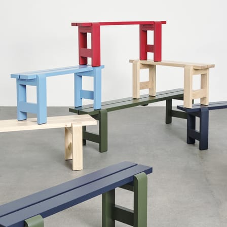 Banc Weekday bois bleu / L 111 cm - Hay