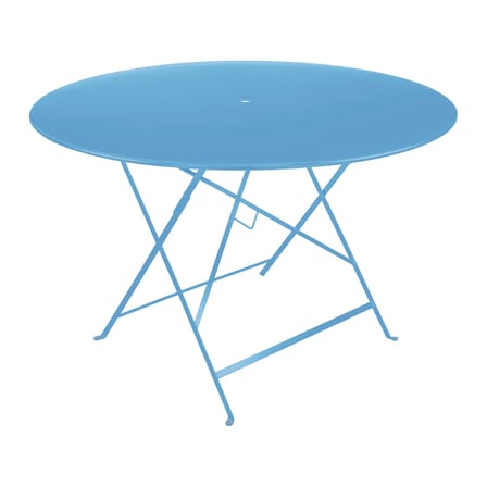 Tavolo pieghevole Bistro metallo blu / Ø 117 cm - 6/8 persone - Foro per ombrellone - Fermob