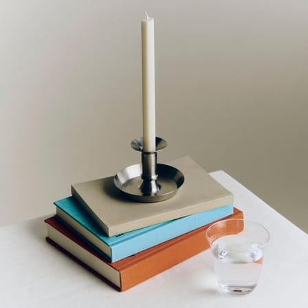 Bougeoir Flare Small Steel métal / H 7,5 cm - Hay