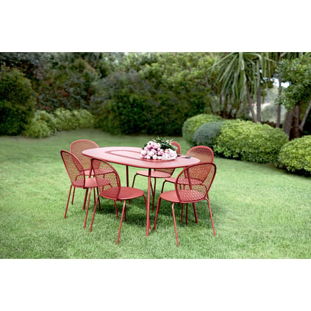 Chaise empilable Lorette métal rouge - Fermob