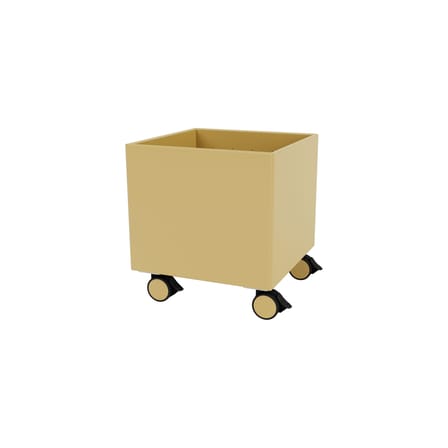 Coffre à roulettes Colour Box I bois jaune / 35,4 x 35,4 x H 37,8 cm - MONTANA