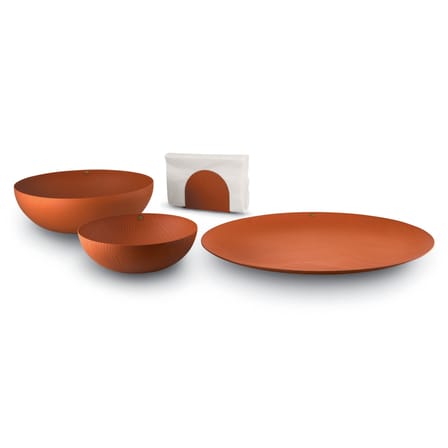 Coupe Veneer métal marron / Ø 29 cm - Acier avec motifs en relief - Alessi