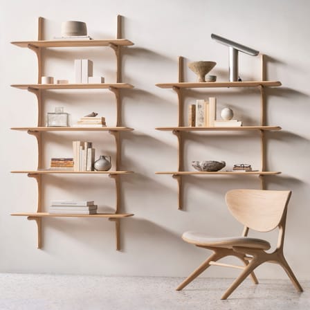 Étagère PI bois naturel / 5 étagères - Chêne massif / L 100 x H 196 cm - Ethnicraft
