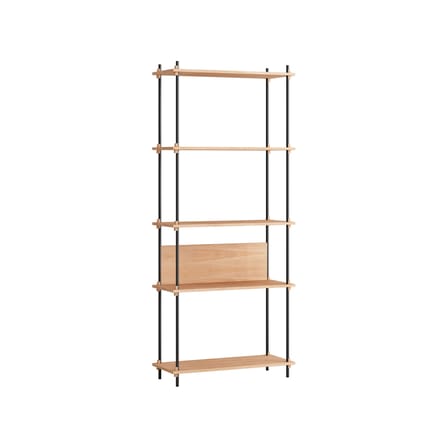 Étagère Shelving System – s.200.1.A bois naturel & noir / L 85 x H 200 x Prof. 35 cm - MOEBE