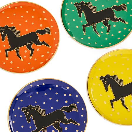 Glasuntersetzer Cheval keramik bunt / 4er-Set - Jonathan Adler