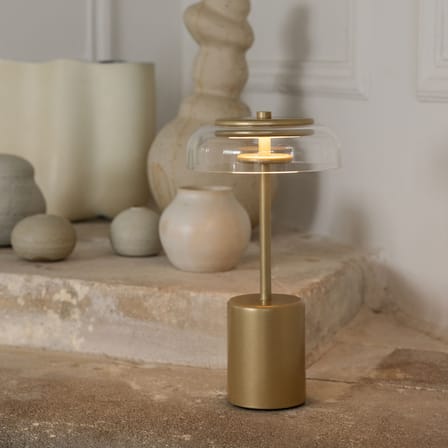 Kabellose, wiederaufladbare Außenlampe Blossi LED plastikmaterial gold / H 26 cm - NUURA