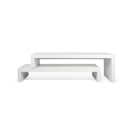 Meuble TV Philae bois blanc pivotant & extensible / L de 125 à 235 cm - POP UP HOME