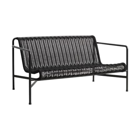 Palissade Cord Lounge 2-seater outdoor sofa textile black / L 139 cm - Rope Recycled fabric - Hay