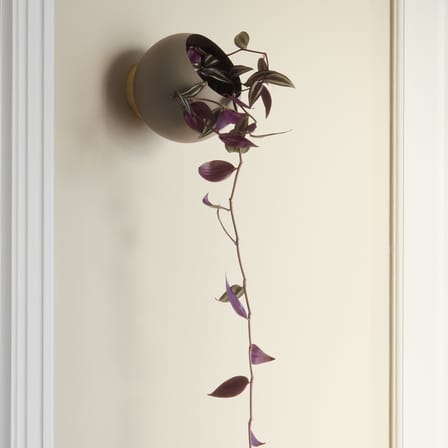 Pot de fleurs mural Globe Large métal beige / Ø 21 cm - AYTM