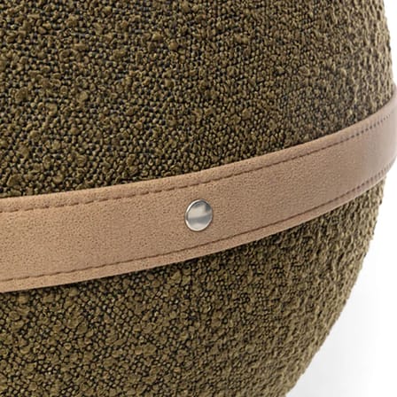 Pouf Bouclette Regular vert / Ergonomique - Ø 55 cm / Laine bouclette - BLOON PARIS