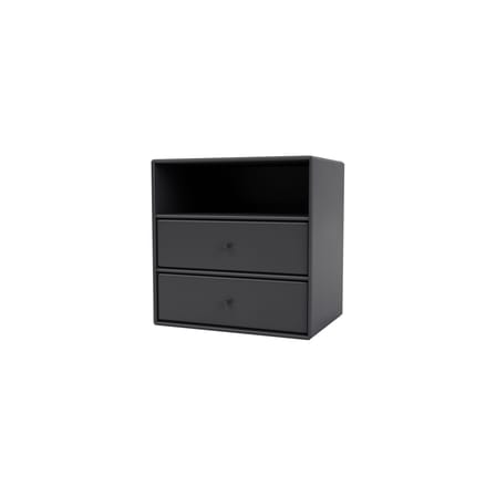 Rangement mural Montana Mini 1006 bois gris / 2 tiroirs + 1 compartiment - 35 x 35 x P 25 cm - MONTANA