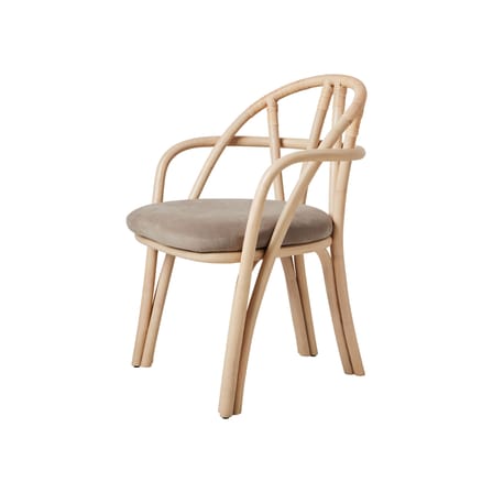 Sessel Bistra faser holz natur / Gepolsterte Sitzfläche - Gubi