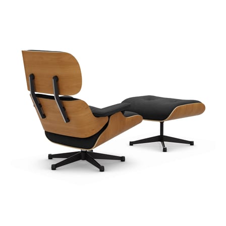 Set fauteuil & repose-pieds Lounge Chair & Ottoman tissu gris / Eames (1956) - Vitra