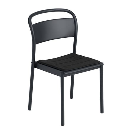 Stapelbarer Stuhl Linear metall schwarz / Stahl - Muuto