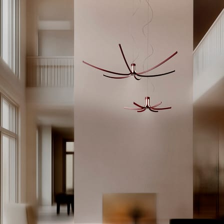 Suspension Asteria LED métal rouge / Ø 67 cm - Foscarini