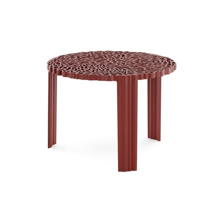 Table basse T-Table Medio plastique rouge / Ø 50 x H 36 cm - Kartell