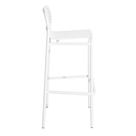 Tabouret de bar Week-End métal blanc / Aluminium - H 80 cm - Petite Friture