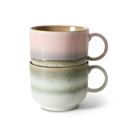 Set de 2 tasses à thé 70s ceramics / 42,5 cl - HK LIVING