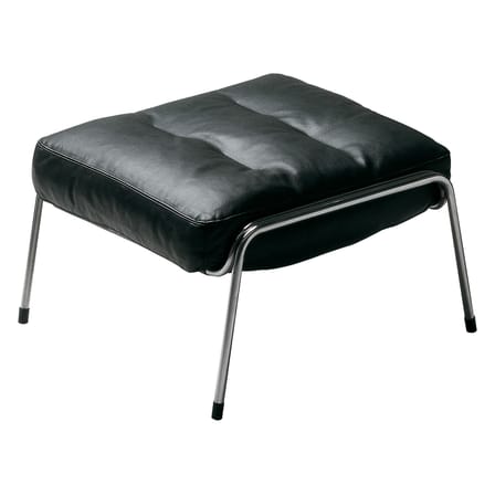 Pouf Maggiolina métal cuir noir - Zanotta