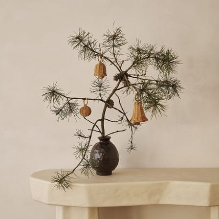Boule de Noël Braided fibre végétale marron / Set de 3 - Rotin tressé main - Ferm Living