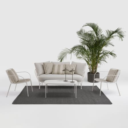Canapé de jardin 2 places HiRay métal tissu blanc / L 162 cm - Coussins INCLUS - Kartell