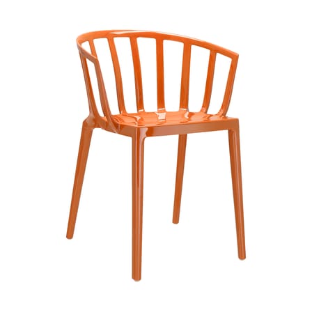 Fauteuil empilable Venice plastique orange - Kartell
