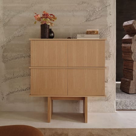 Stilt Double High dresser natural wood / W 100 x H 109 cm - Ferm Living