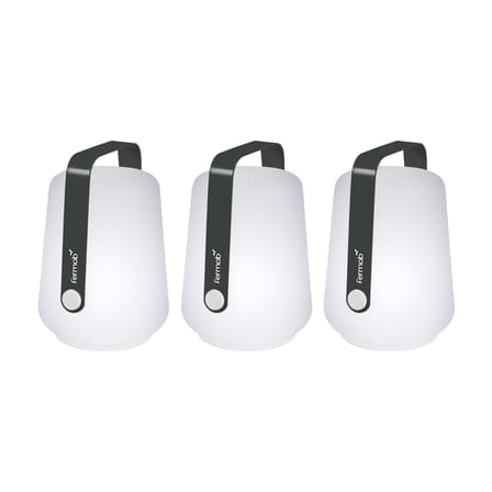 Lot de 3 lampes extérieurs sans fil rechargeables Balad métal noir / H 13,5 cm - Fermob