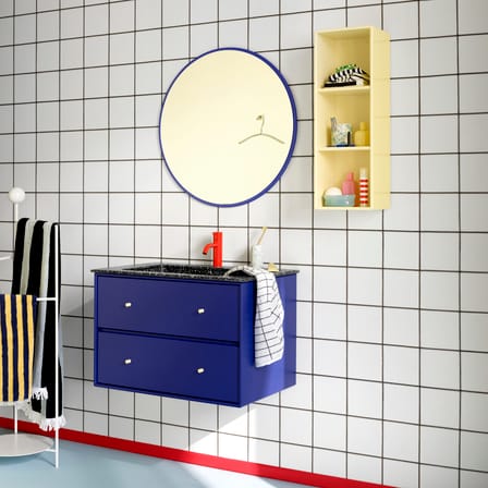 Miroir mural Colour Frame - Around bois rouge / Ø 69.6 cm - MONTANA