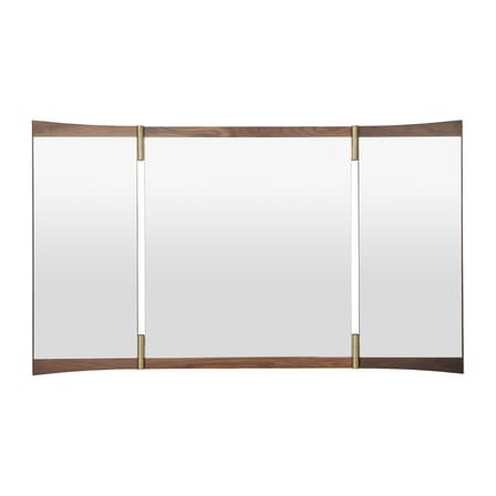Miroir mural Vanity 3 bois naturel / L 116,6 x H 69 cm - Pivotant / Panneaux articulés - Gubi
