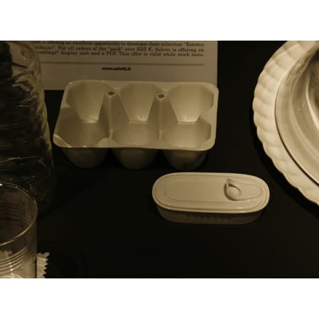 Plat Estetico quotidiano céramique blanc / à compartiments - 15 x 10 cm - Seletti