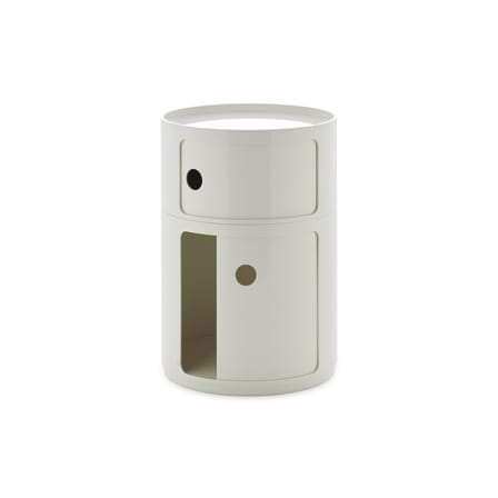 Rangement Componibili New Big plastique blanc / 2 tiroirs - Ø 42 x H 61,5 cm - Kartell