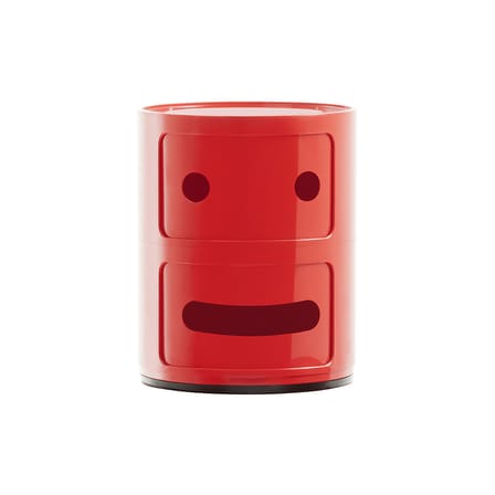 Rangement Componibili Smile N°2 plastique rouge / 2 tiroirs - H 40 cm - Anna Castelli Ferrieri, 1968 - Kartell