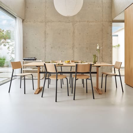 rechteckiger Tisch Post holz natur / 190 x 95 cm – 8 Plätze - TIPTOE