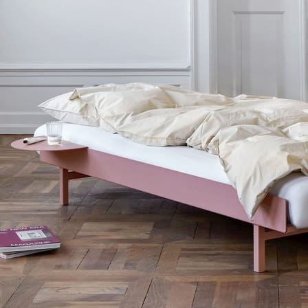 Letto per bambini evolutivo  metallo rosa con comodino / Per materassi da 90 x 180 a 210 cm - MOEBE