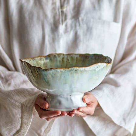 Plat de service Joby céramique bleu / Ø 24 x H 13 cm - Bloomingville