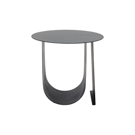 Table d'appoint Cher métal noir / Ø 43 cm - Porte-revues intégré - Bloomingville
