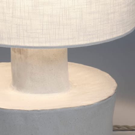 Tischleuchte Catherine keramik weiß / Sandstein & Gewebe - Ø 25 x H 47 cm - Serax