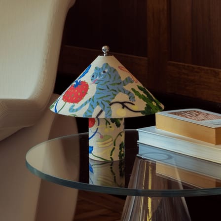 Loulou LED Wireless rechargeable lamp textile beige - CRÈME ATELIER