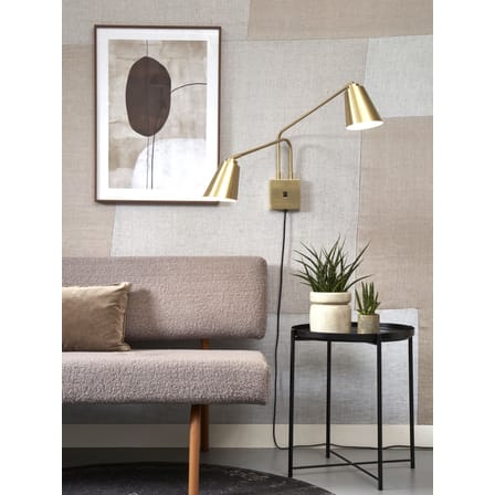 Applique avec prise Bremen métal or / 2 bras orientables - L 135 cm - It's about Romi