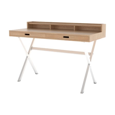 Bureau Hyppolite blanc bois naturel / Chêne - Hartô