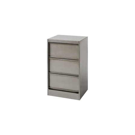 Caisson de rangement CC3 métal argent / Roulettes amovibles - L 41 x H 68 cm / Réédition 1930 - Tolix