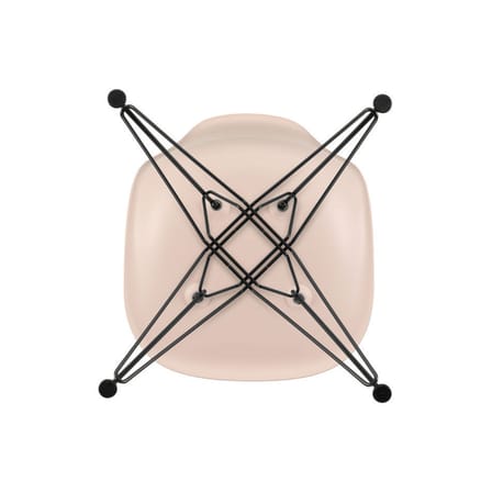 Chaise RE DSR - Eames Plastic Side Chair plastique rose / (1950) - Pieds noirs / Recyclé - Vitra