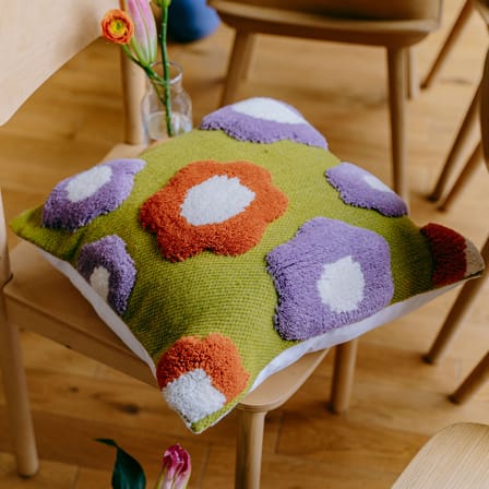 Coussin Purple Flower  / 45 x 45 cm - Laine tissée main - COLORTHERAPIS
