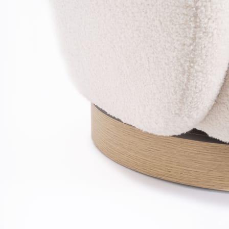 Fauteuil pivotant Bozzolo tissu blanc beige / Moyen modèle - L 75 cm / Laine bouclette - Maison Sarah Lavoine